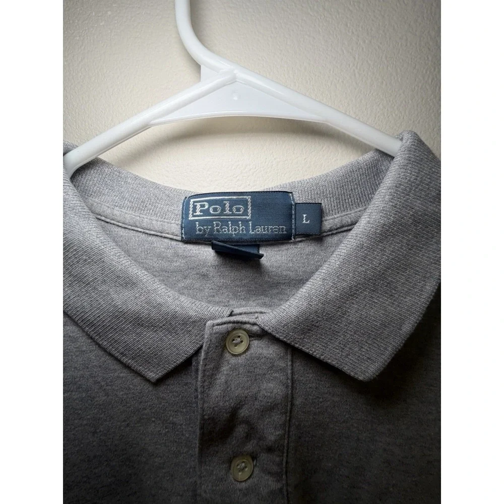 Ralph Lauren Polo Large Classic Fit Gray Polo Shirt‎ with Black Pony Men's Large